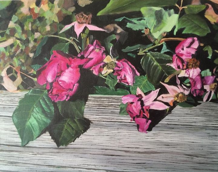 Dying Roses (Work in Progress) - L. Hunt Paintings