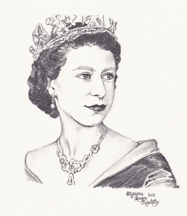 queen Elizabeth II Drawing by enrico salvadori | Saatchi Art
