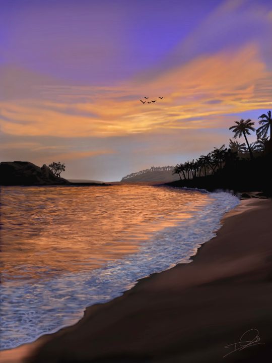 Sunset in Sri Lanka - Art by Duc
