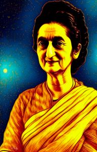 Starry Indira Gandhi Portrait