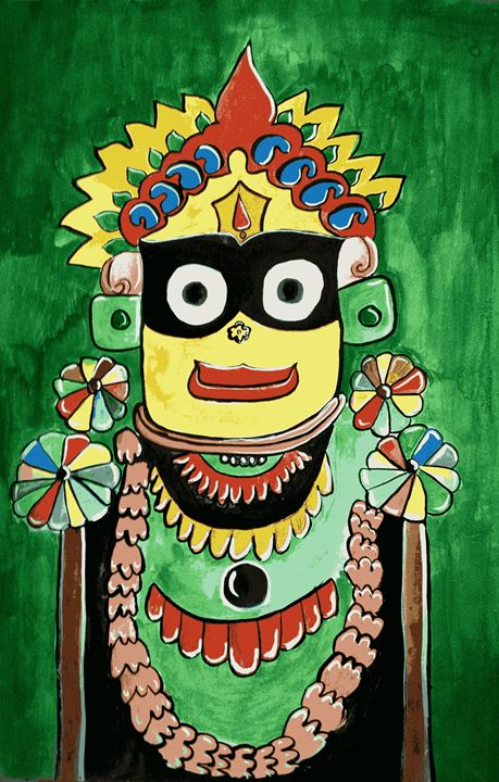 Buy Lord Jagannath Handmade Painting by LALAT KESHARI ROUTRAY.  Code:ART_7272_65554 - Paintings for Sale online in India.
