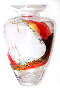 Klimt Vase - ARTini Glasses by Lisa Hand Painted Glassware
