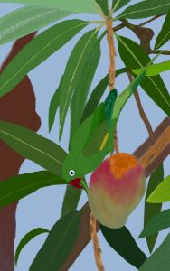 Parrot on mango tree