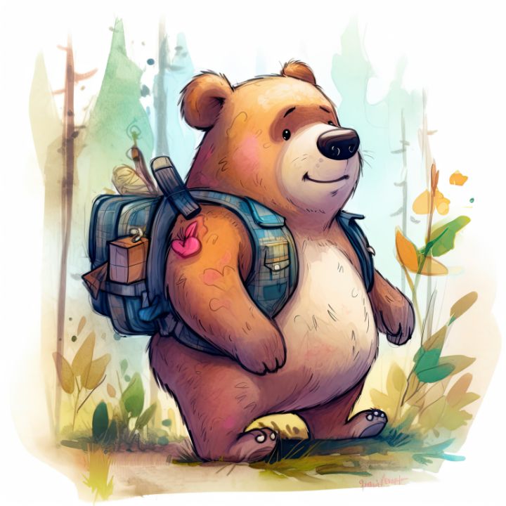 Brown bear watercolor - mobilunik - Paintings & Prints, Animals