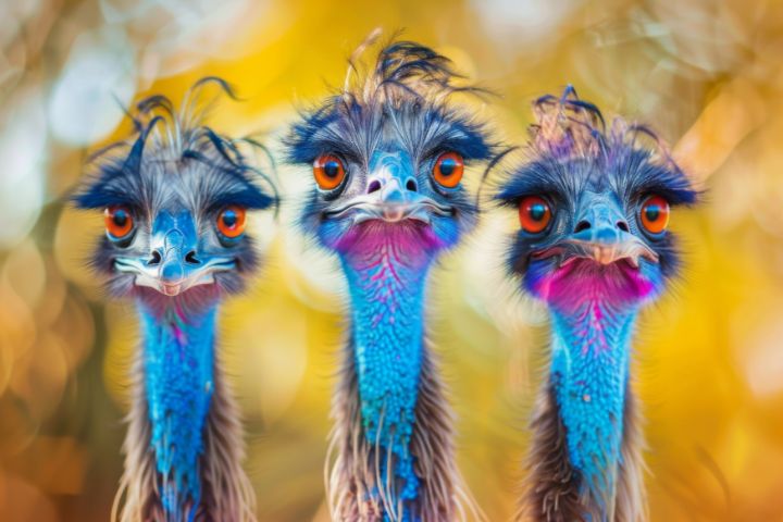 Three Emu Three Emu Amigas - Bill Bailey - Digital Art & AI, Animals, Birds ...