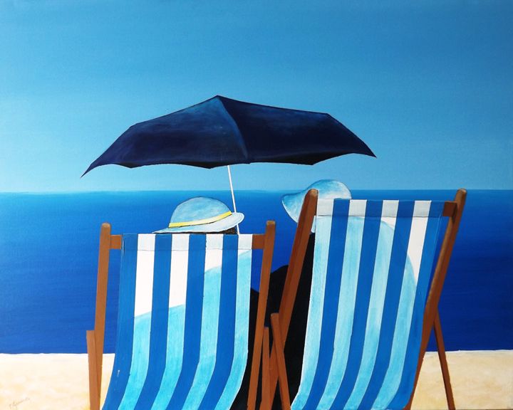 Deck Chairs On Tropical Beach Diamond Painting 