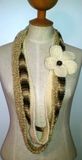 Brown and Cream Infinity Scarf