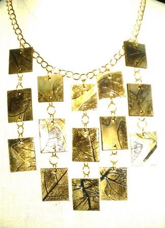 Gilded Leaf Tile Necklace - Ona By Design