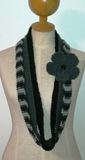 Gray and Black Infinity Scarf