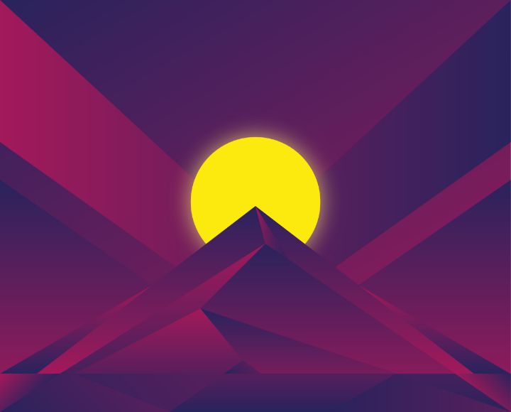 Violet triangle with shining sun - Waj