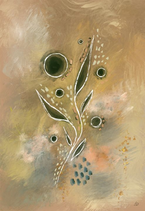 Earthen Bloom - Abstract acrylic ink painting Canvas Print for