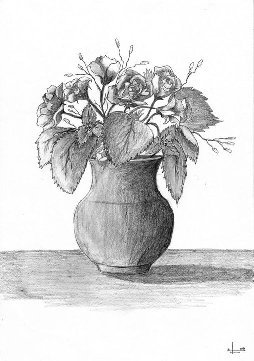 Flower in pot sketch stock vector. Illustration of draw - 39566152-sonthuy.vn