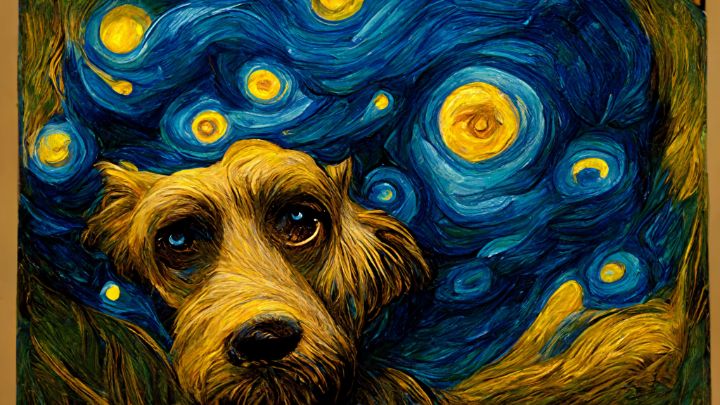 Dogs Van Gogh Style Remix Impasto Painting, Cute Pet Art Pointillism  Animals, Sunny warm design Jigsaw Puzzle by DSQuality Design