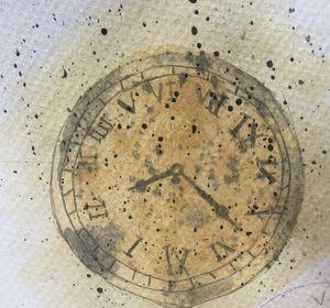 Watercolour Vintage clock