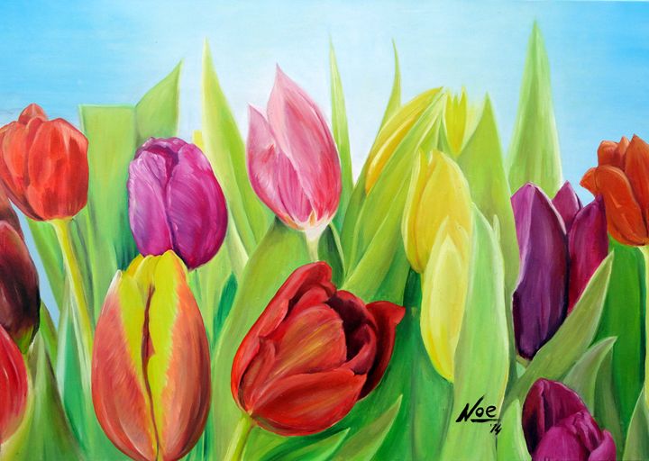 Tulips - Noe Largueza Vicente - Paintings & Prints, Flowers, Plants ...