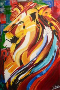 Lion Abstract Art - Zoher Art