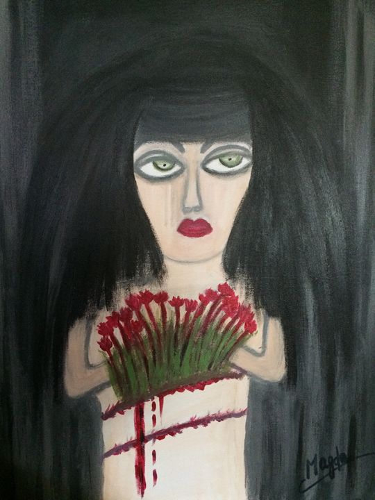 The lady who sells the flowers - Magda Loves to Paint