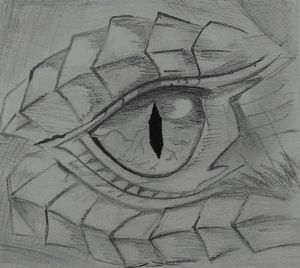 Dragon Eye Pencil Sketch - Sibra Zehra - Drawings & Illustration 