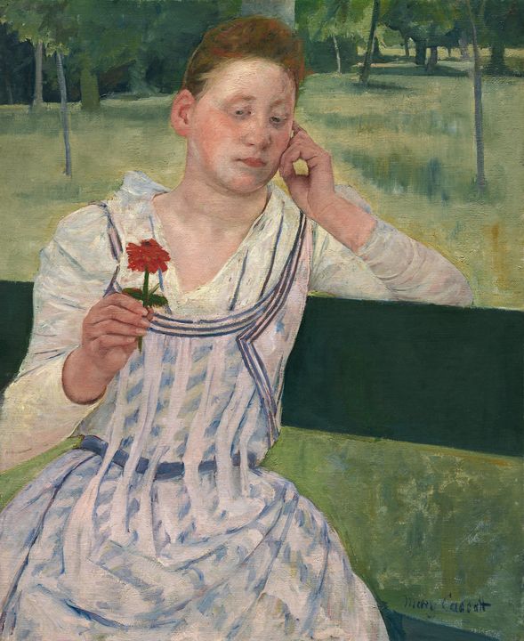 Mary Cassatt~Woman with a Red Zinnia - Artmaster - Paintings