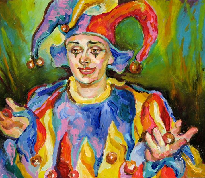 Portrait of the Clown - Luda Angel - Paintings & Prints, People ...