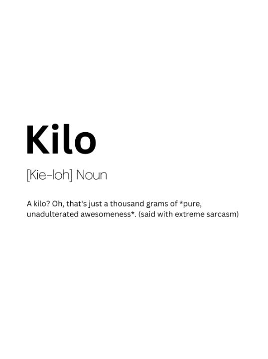 Kilo Dictionary Definition - Kaigozen2 - Digital Art & AI, Humor ...