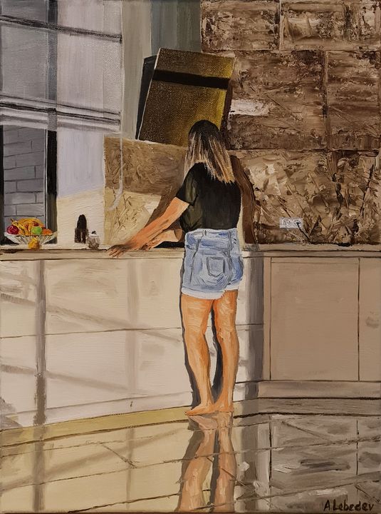 Girl in the kitchen - Anthony Lebedev