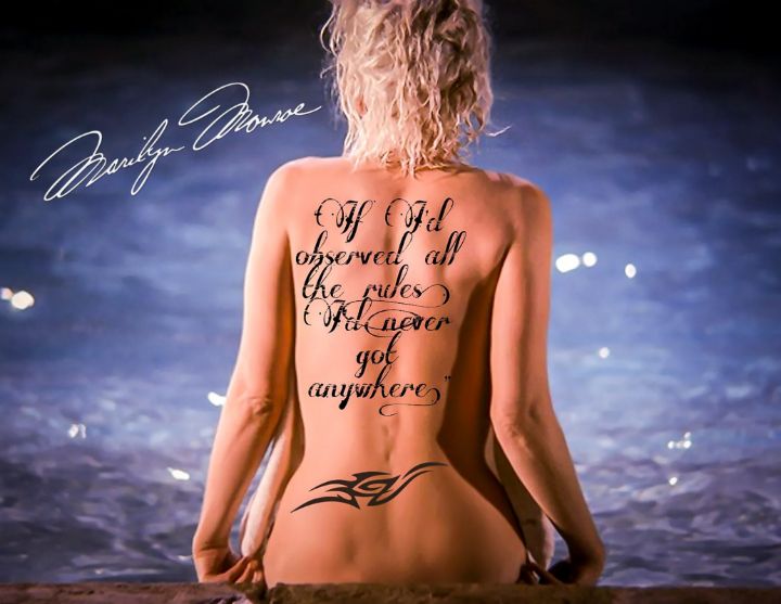 Tattoo uploaded by Kaila Smith  Flowing shoulder tattoo marilyn monroe  marilynmonroe marilynquote marilynmonroequote monroequote quote  quotetattoo inspirationalquote bodyquote quotes tattooquote  quoteoftheyear imperfectionisbeauty 