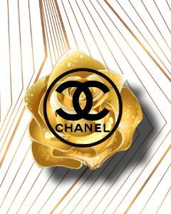 Golden Rose Chanel Fashion Art