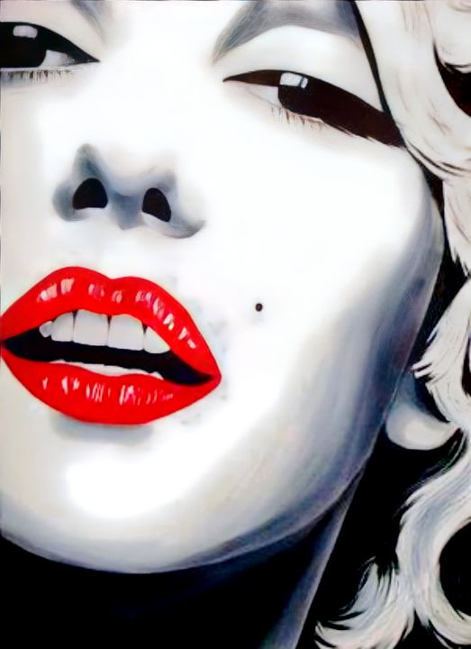 Marilyn Monroe Red Lips Chanel Kiss - MARILYN MONROE ART