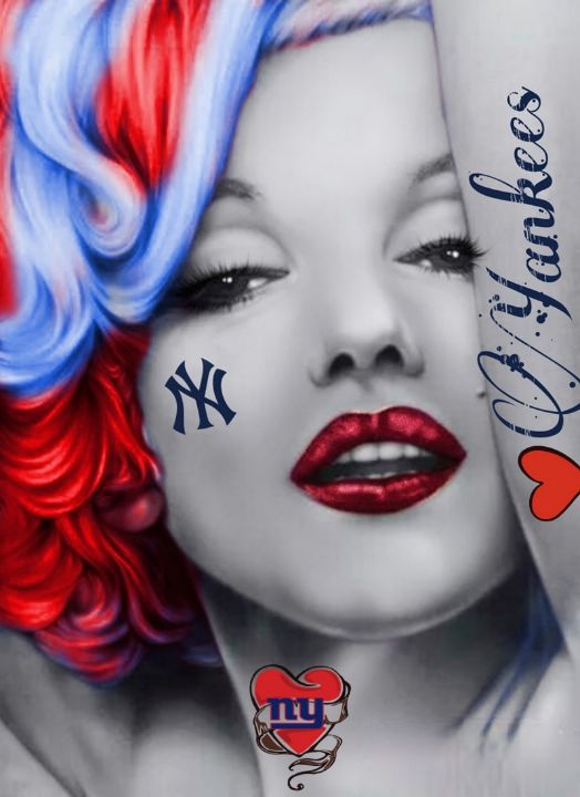 New York Yankees Tattoo Fan - MARILYN MONROE ART