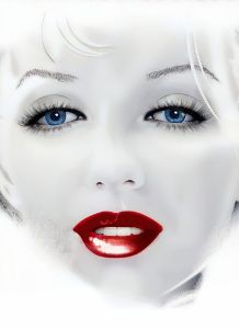 Red Lips Blue Eyes Sexy Marilyn