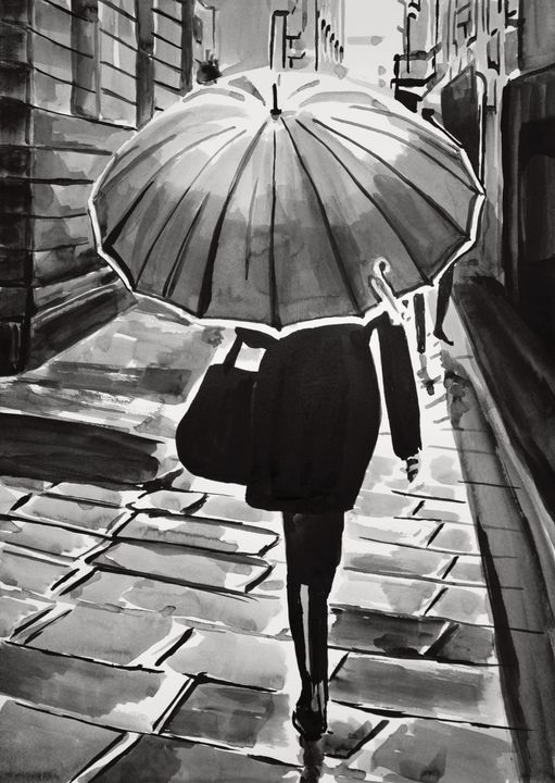 Rainy day / 42 x 29.7 cm - Alexandra Djokic - Drawings