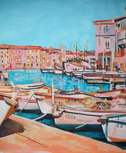 Porec old port acrylic painting - Filip Petrović - Paintings