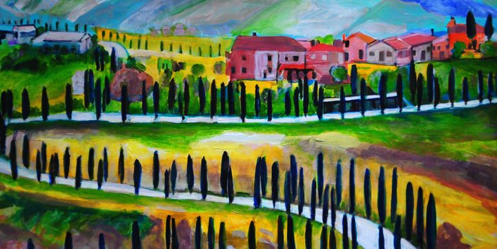 Landscape of Tuscany / 70 X 35 cm - Alexandra Djokic