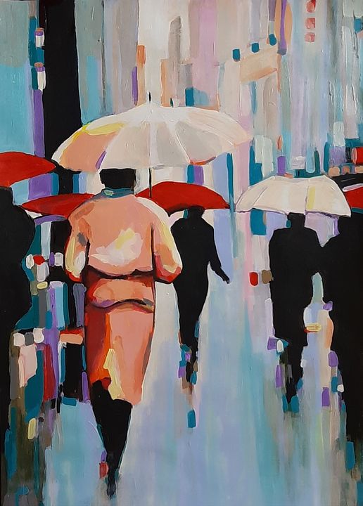 Rainy Town / 71 x 51 cm - Alexandra Djokic