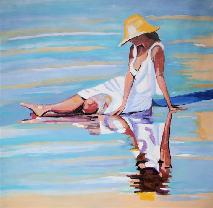 At the beach / 71 x 69 cm - Alexandra Djokic