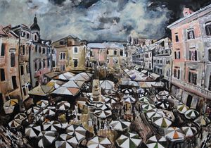 Porec old port acrylic painting - Filip Petrović - Paintings