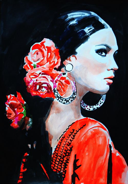 Flamenco dancer / 42 x 29.7 cm - Alexandra Djokic