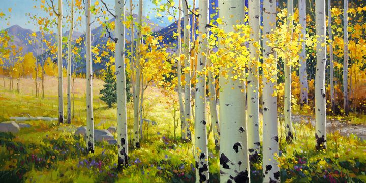 Afternoon Aspen Trail - GK FINE ART GALLERY