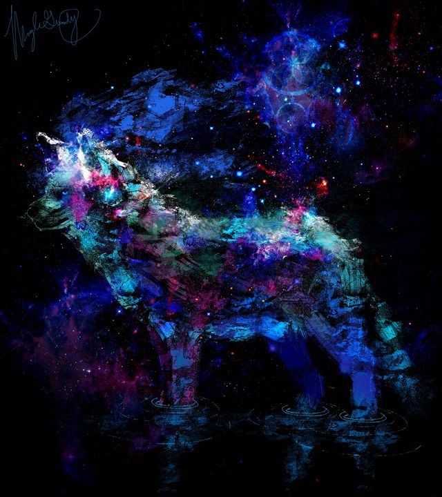 Galaxy Wolf - DreamerFever - Digital Art, Animals, Birds, & Fish, Wolves -  ArtPal