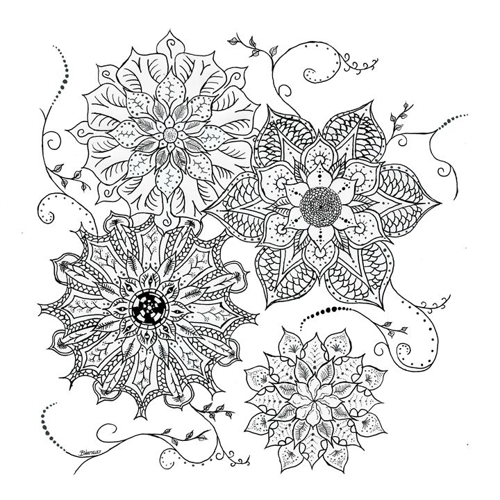 tribal flower drawings