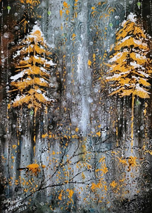 Colourful autumn trees ,oil paint. - ARTISTICAA - Paintings & Prints,  Landscapes & Nature, Forests, Boreal & Temperate - ArtPal