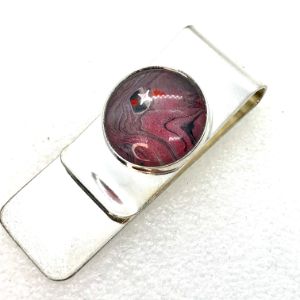 Handcrafted silver plated money clip - Impressions by ISY