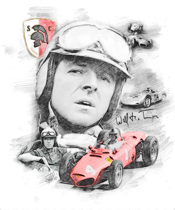 Portrait of racing driver sale Wolfgang Von Trips