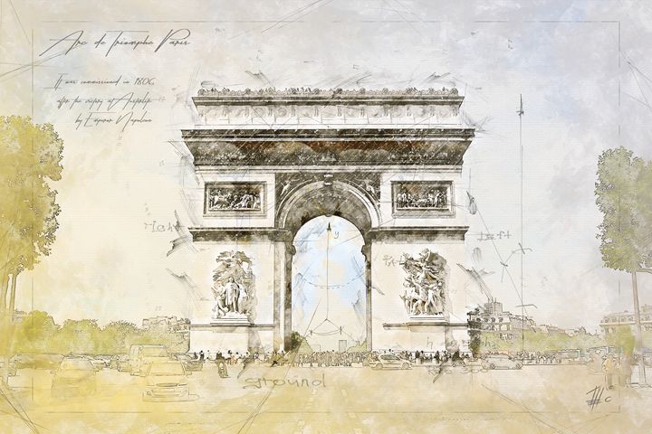 arc de triomphe architectural drawing