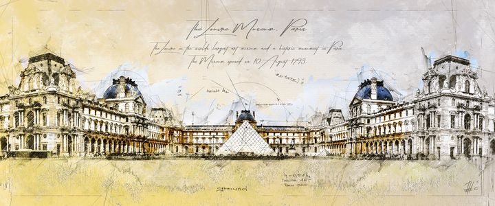 Louvre Museum, Paris - Theodor Decker - Drawings