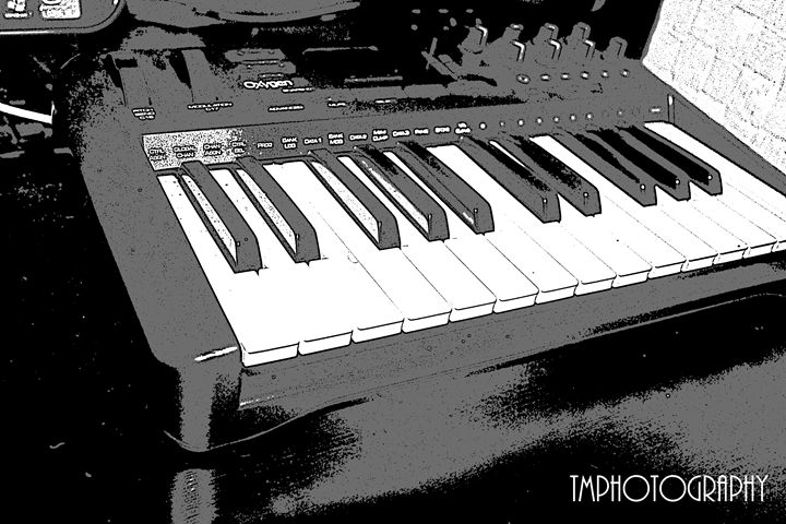 Black and White Cartooned Piano - TMphotographyBaltimore