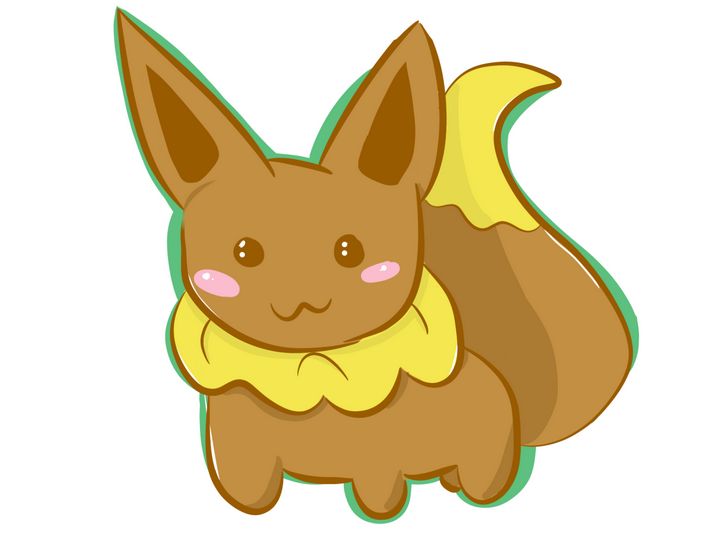 Kawaii Chibi Pokemon Eevee Big Sparkly Eyes · Creative Fabrica