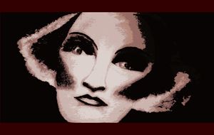 Painting of Marlene Dietrich