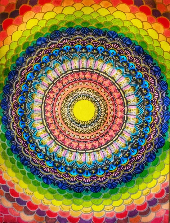 Dark Rainbow Art, Psychedelic hotsell Art, Purple and Blue Art, Rainbow Mandala Art, 18 x 24 Wall Art, Original Mandala, Rainbow Art, Mandala